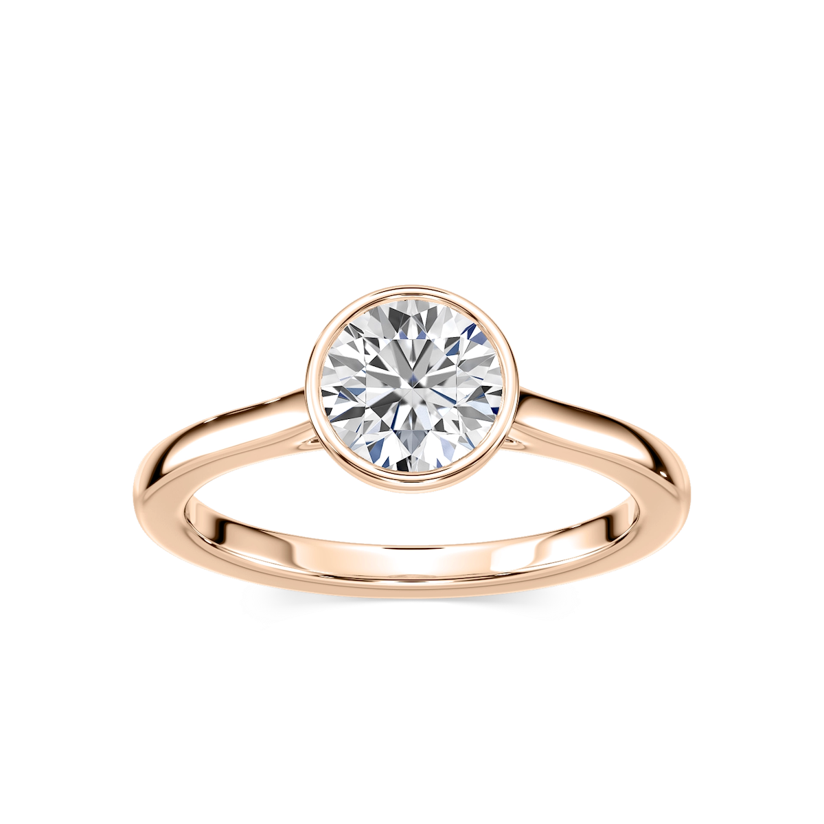 Melodie Lab Grown Diamond Bezel Solitaire Engagement Ring