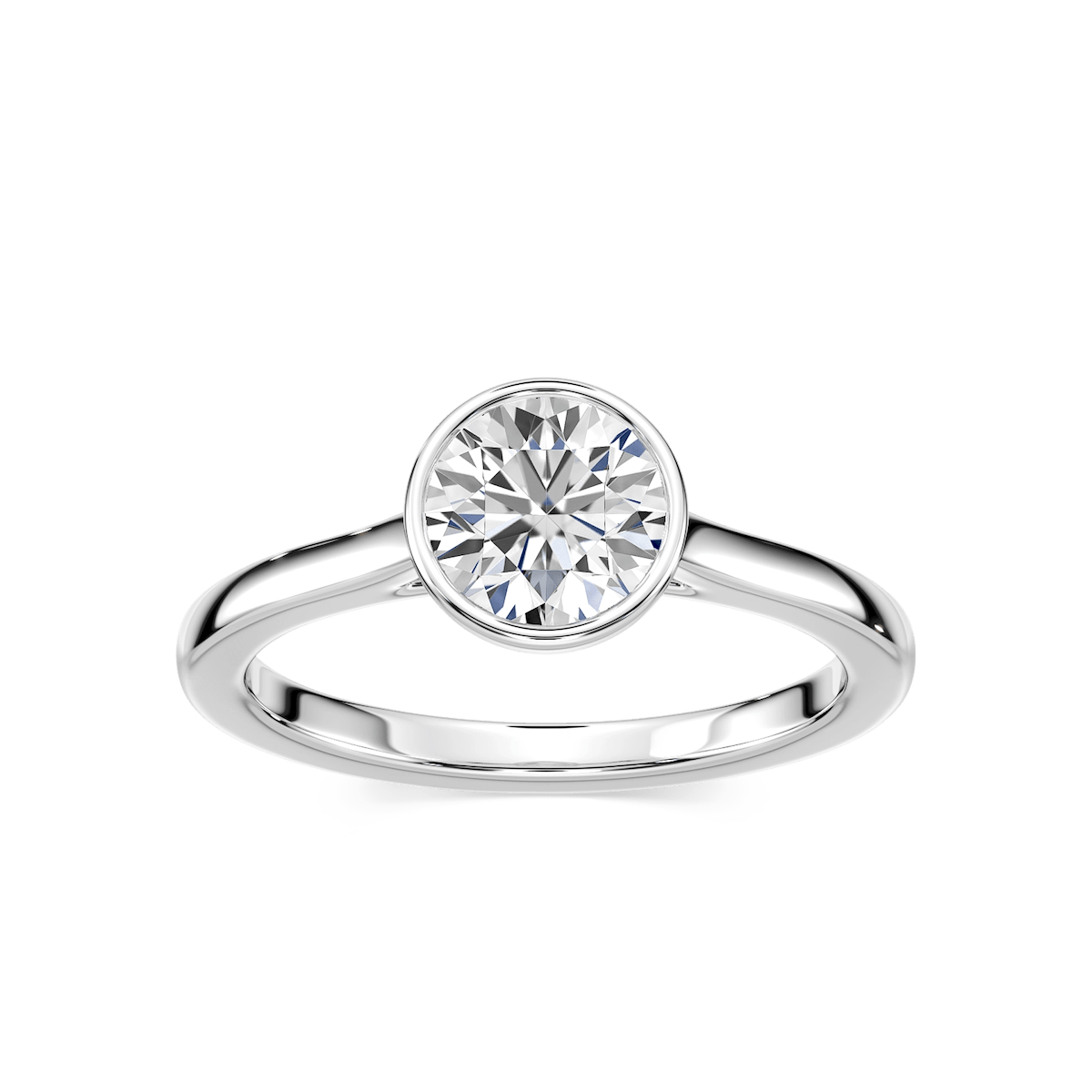 Melodie Lab Grown Diamond Bezel Solitaire Engagement Ring