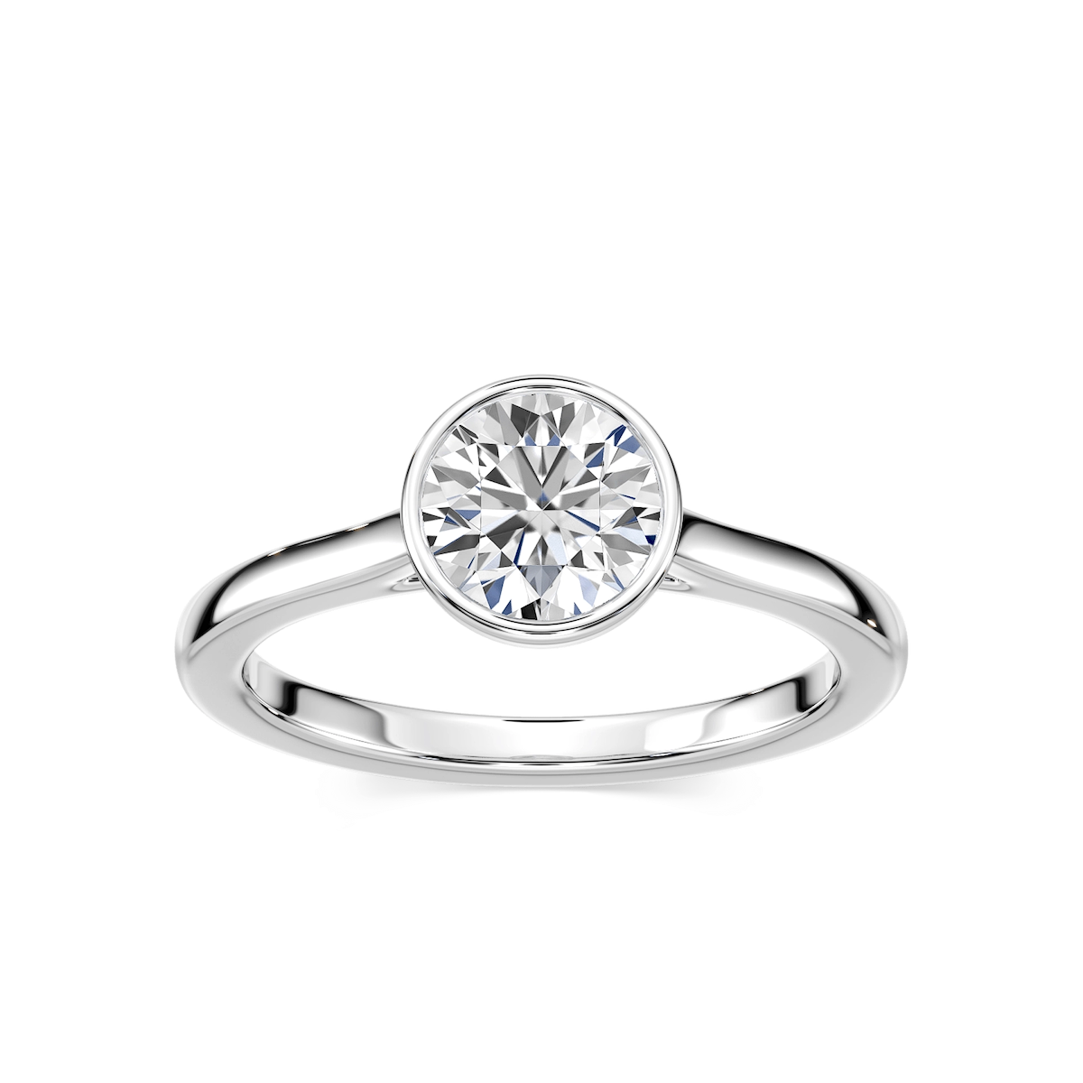 Melodie Lab Grown Diamond Bezel Solitaire Engagement Ring