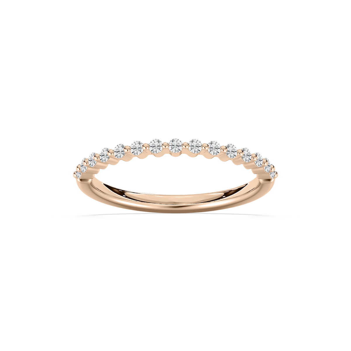 Melodie 1/5 ctw Round Lab Grown Diamond Shared Prong Stackable Band