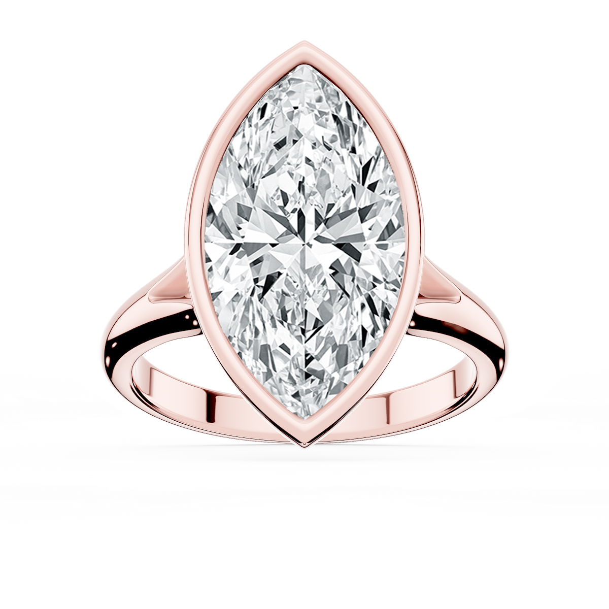 Linda Marquise Lab Grown Diamond Bezel Split Shank Solitaire Engagement Ring