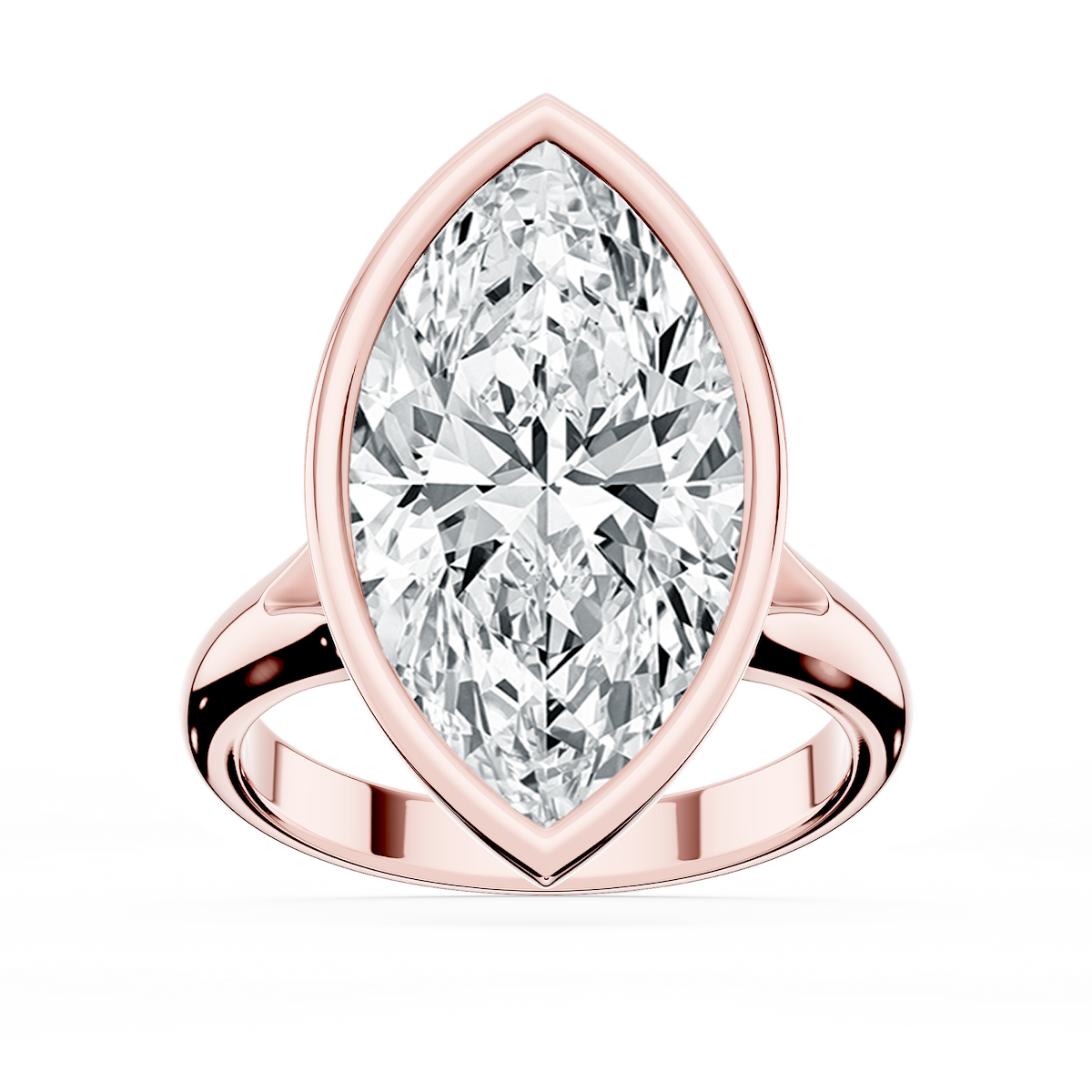 Linda Marquise Lab Grown Diamond Bezel Split Shank Solitaire Engagement Ring