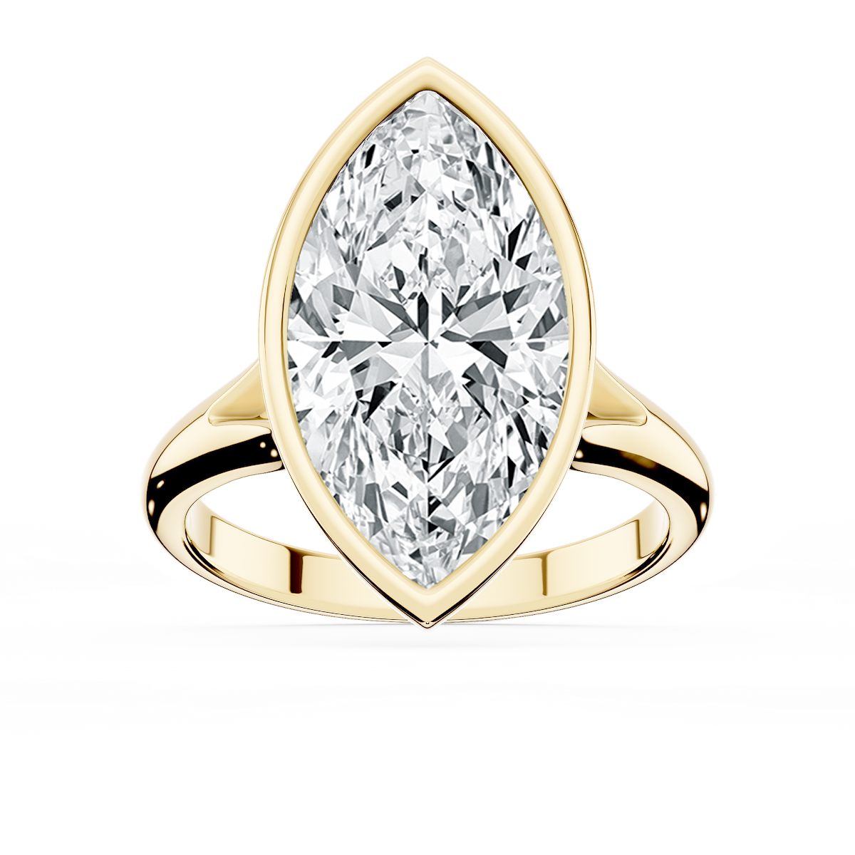 Linda Marquise Lab Grown Diamond Bezel Split Shank Solitaire Engagement Ring