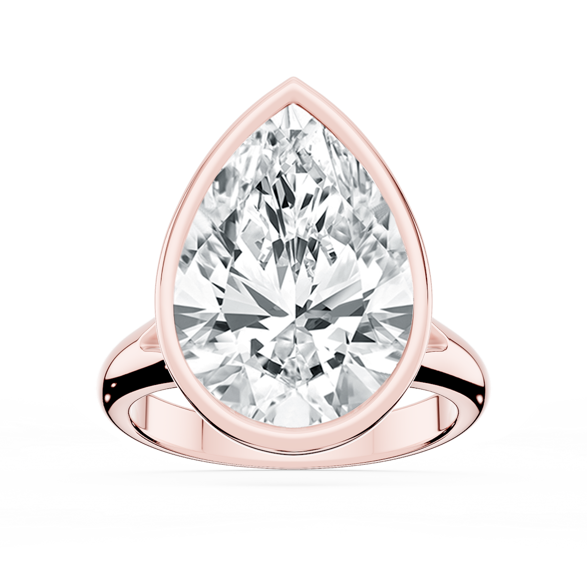 Linda Pear Lab Grown Diamond Bezel Split Shank Solitaire Engagement Ring