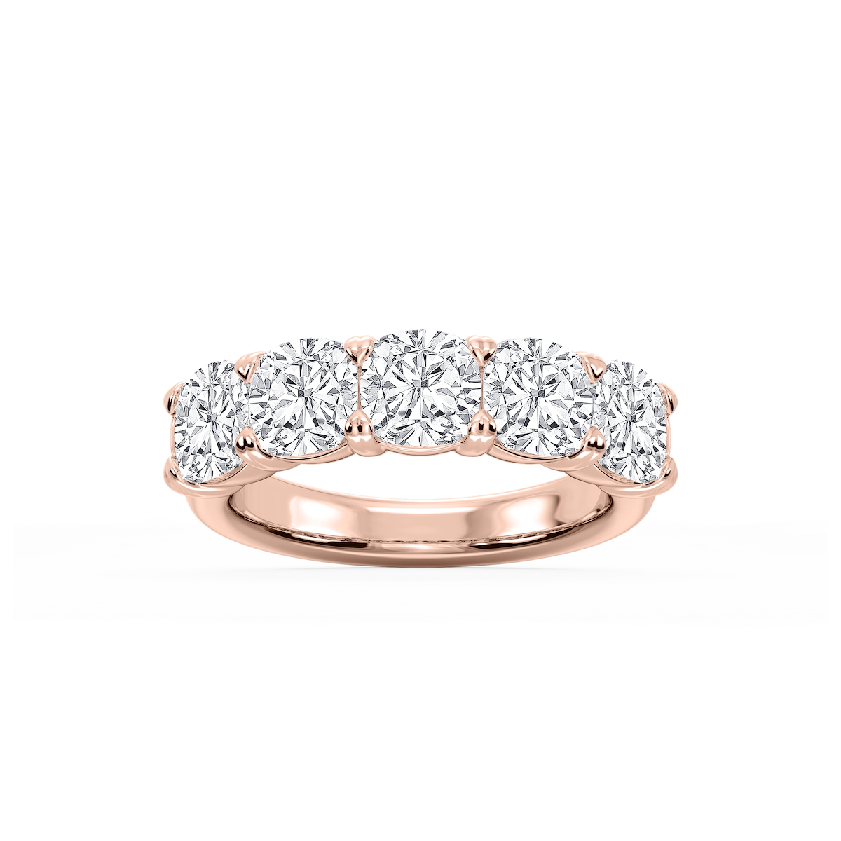 Kate Cushion Lab Grown Diamond 5-Stone V-Prong Anniversary Band