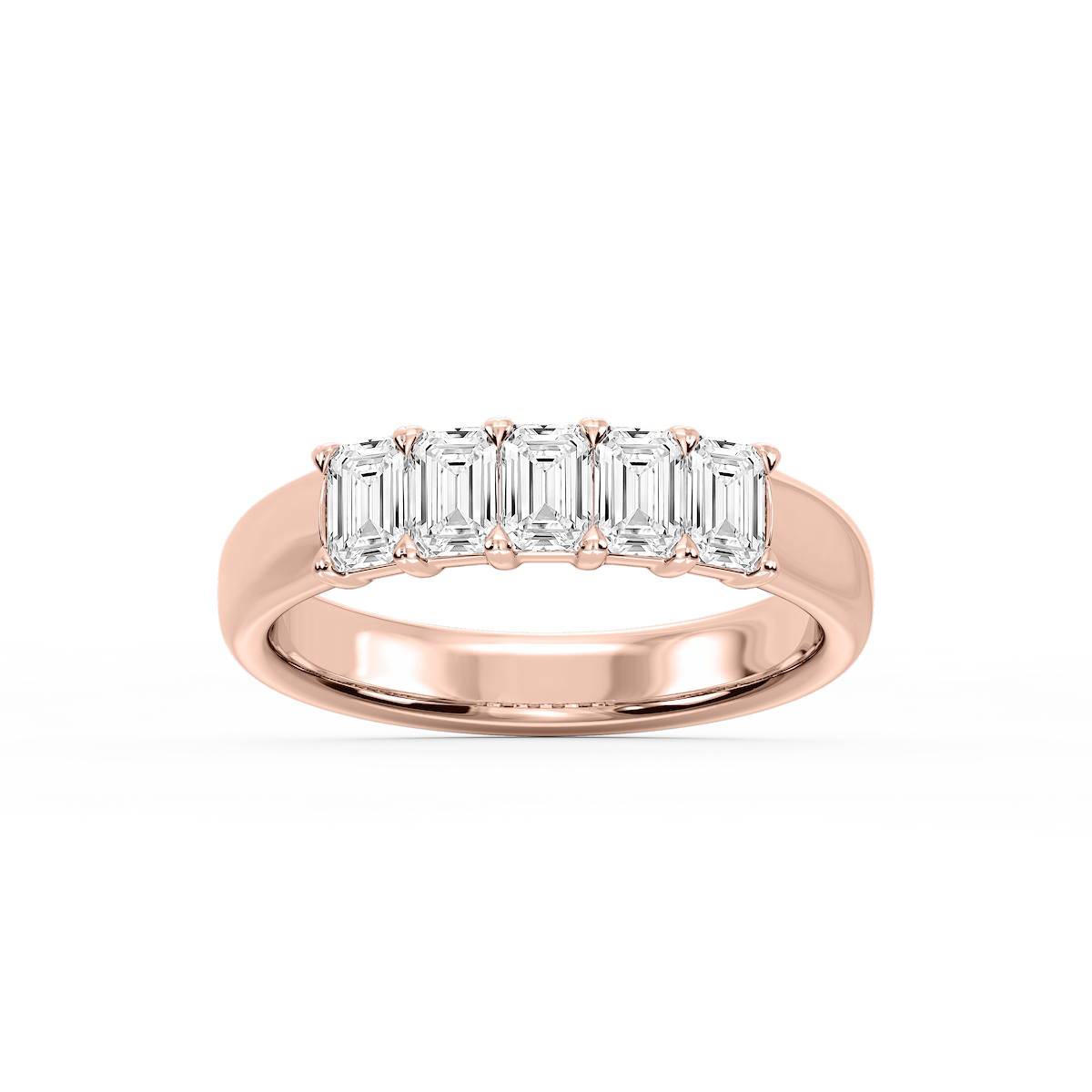 Kate Emerald Lab Grown Diamond 5-Stone V-Prong Anniversary Band