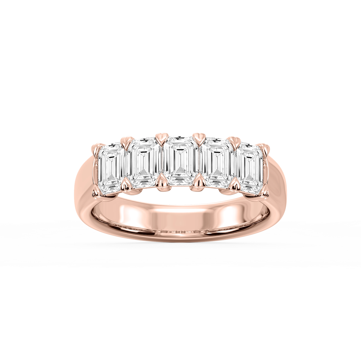 Kate Emerald Lab Grown Diamond 5-Stone V-Prong Anniversary Band