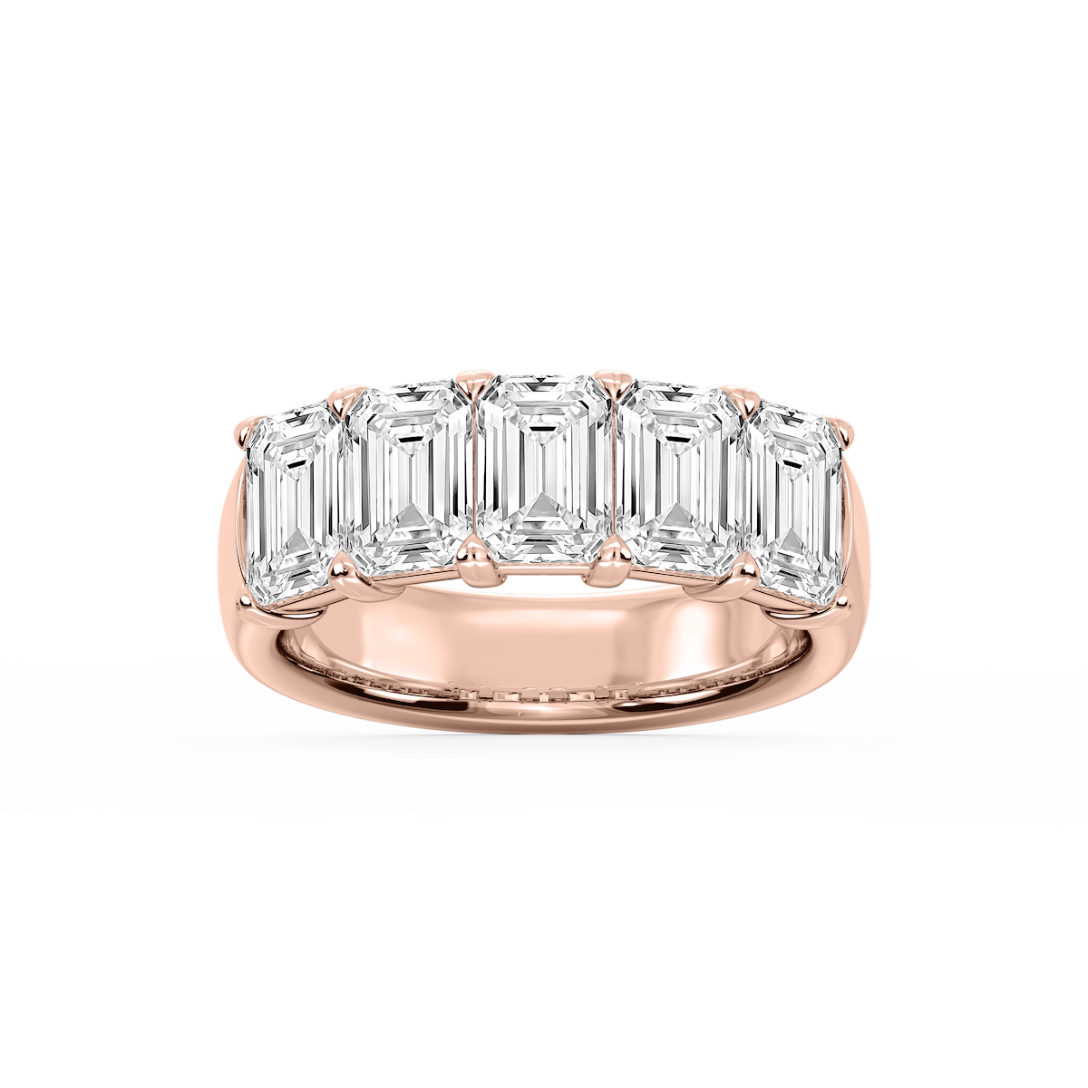 Kate Emerald Lab Grown Diamond 5-Stone V-Prong Anniversary Band