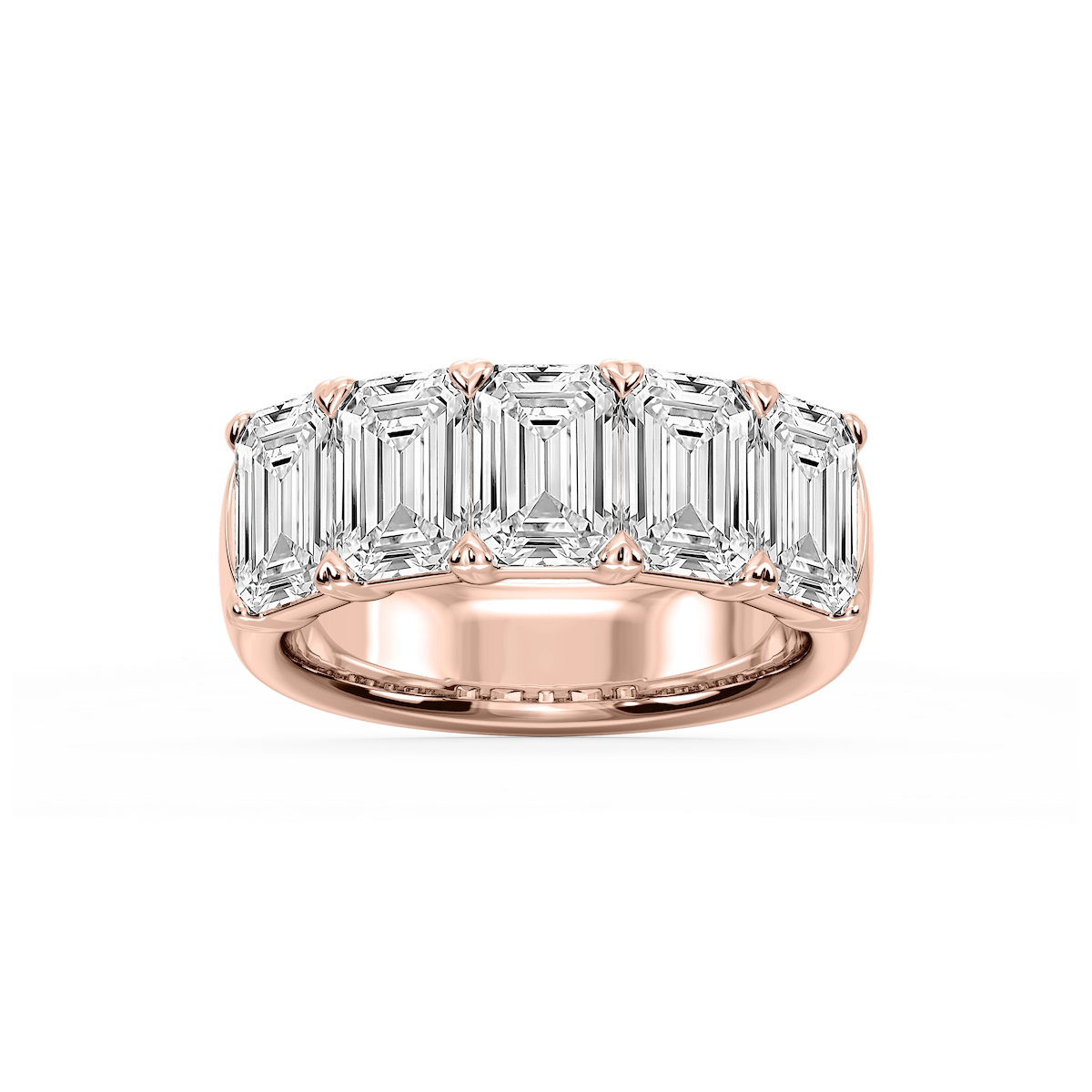Kate Emerald Lab Grown Diamond 5-Stone V-Prong Anniversary Band