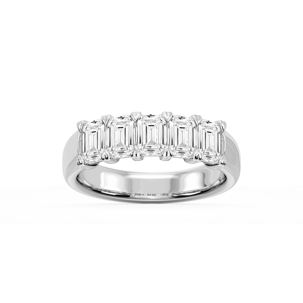 Kate Emerald Lab Grown Diamond 5-Stone V-Prong Anniversary Band