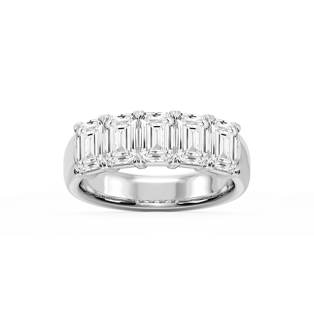 Kate Emerald Lab Grown Diamond 5-Stone V-Prong Anniversary Band
