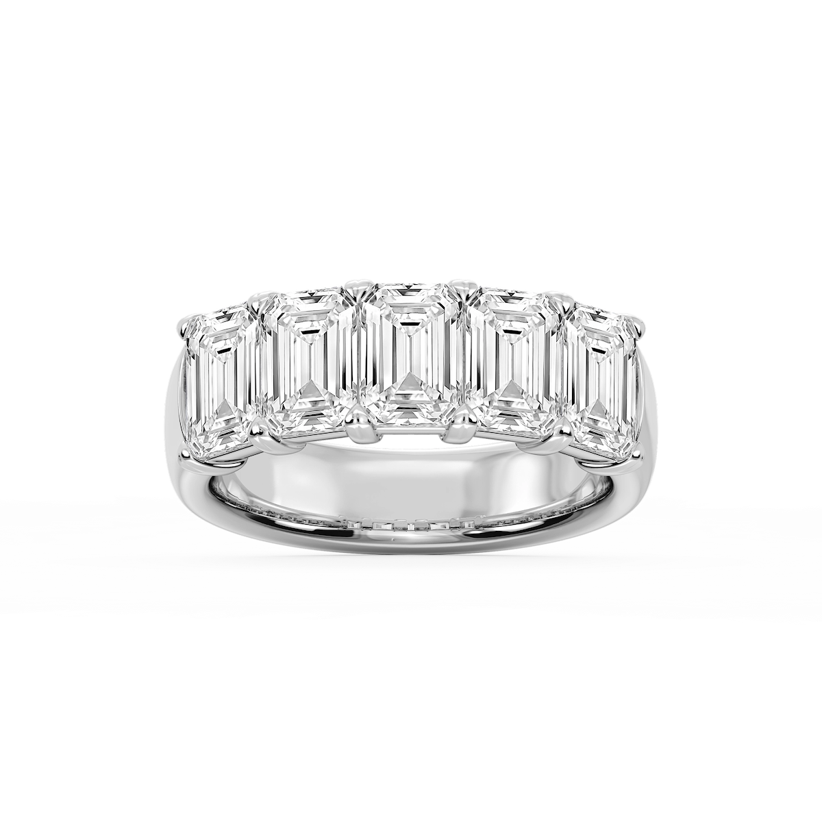Kate Emerald Lab Grown Diamond 5-Stone V-Prong Anniversary Band