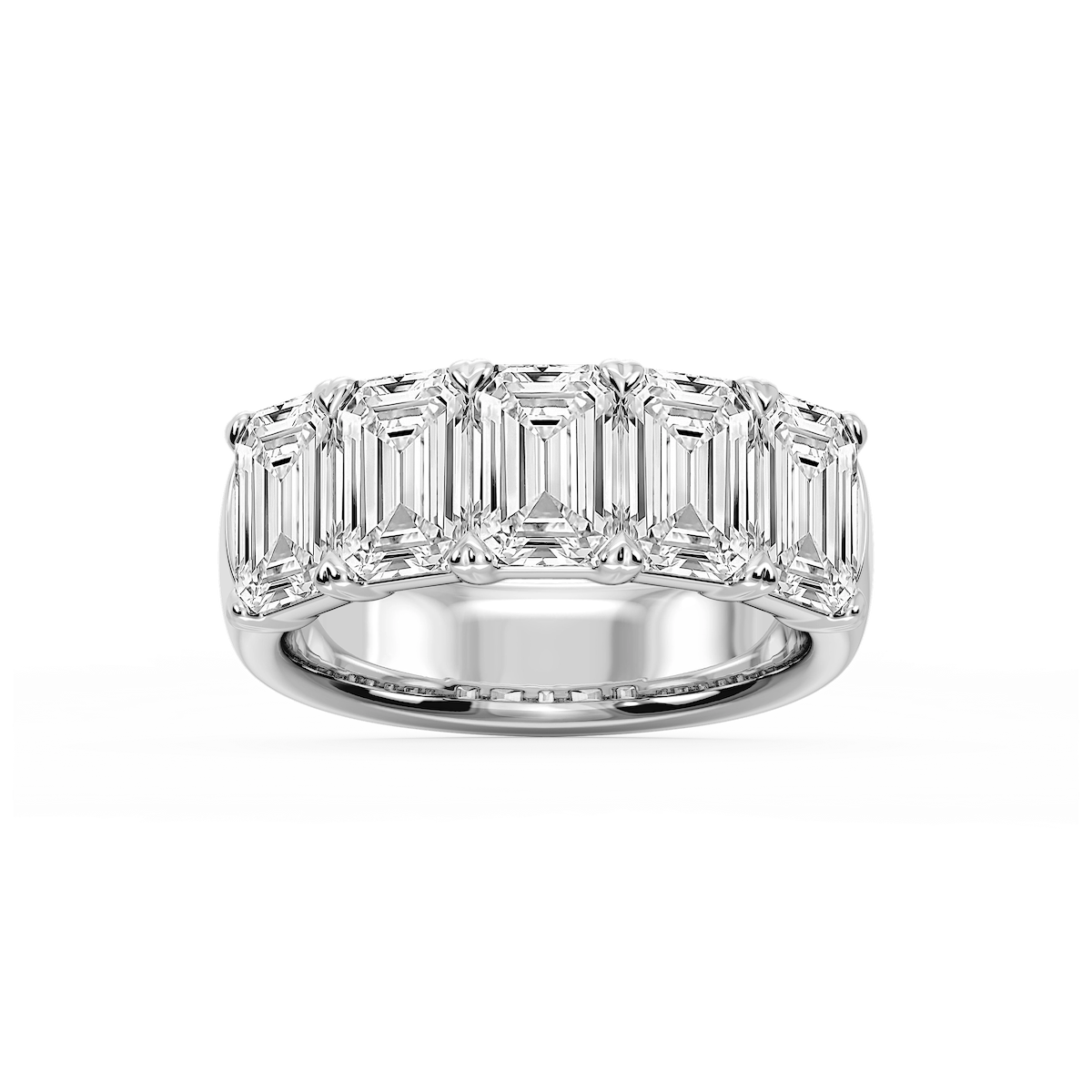 Kate Emerald Lab Grown Diamond 5-Stone V-Prong Anniversary Band