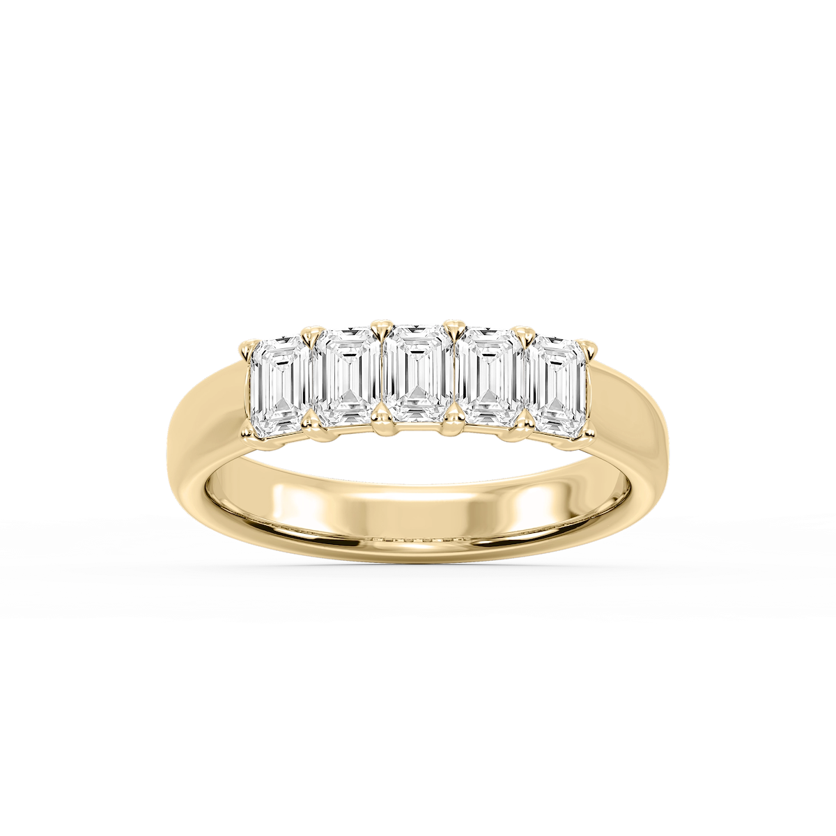 Kate Emerald Lab Grown Diamond 5-Stone V-Prong Anniversary Band