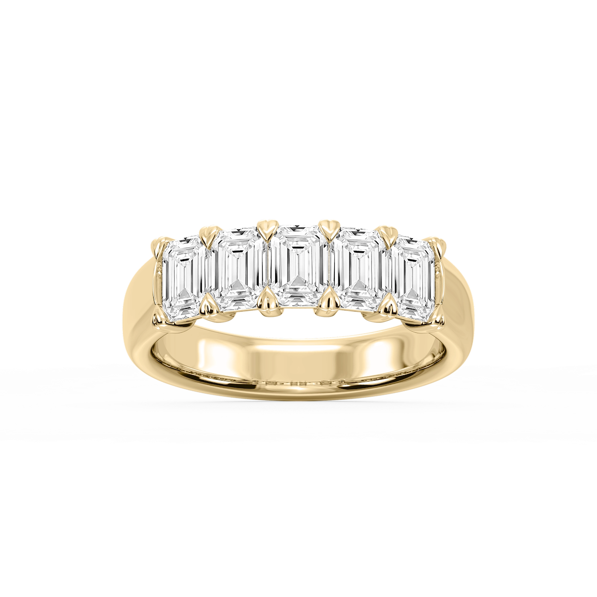 Kate Emerald Lab Grown Diamond 5-Stone V-Prong Anniversary Band
