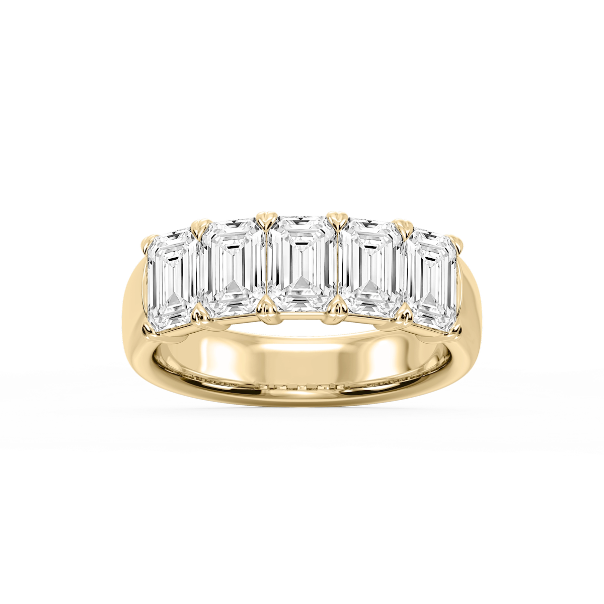Kate Emerald Lab Grown Diamond 5-Stone V-Prong Anniversary Band