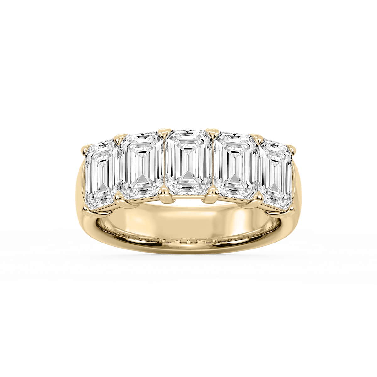 Kate Emerald Lab Grown Diamond 5-Stone V-Prong Anniversary Band