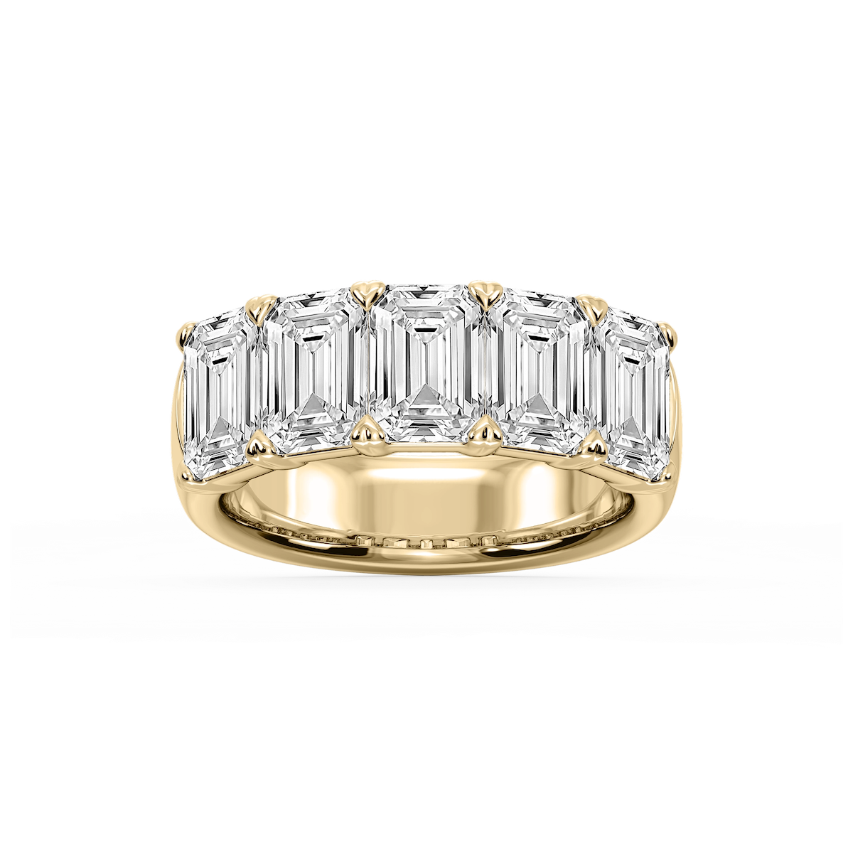 Kate Emerald Lab Grown Diamond 5-Stone V-Prong Anniversary Band