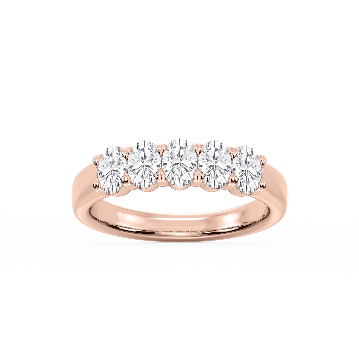 Kate Oval Lab Grown Diamond 5-Stone V-Prong Anniversary Band