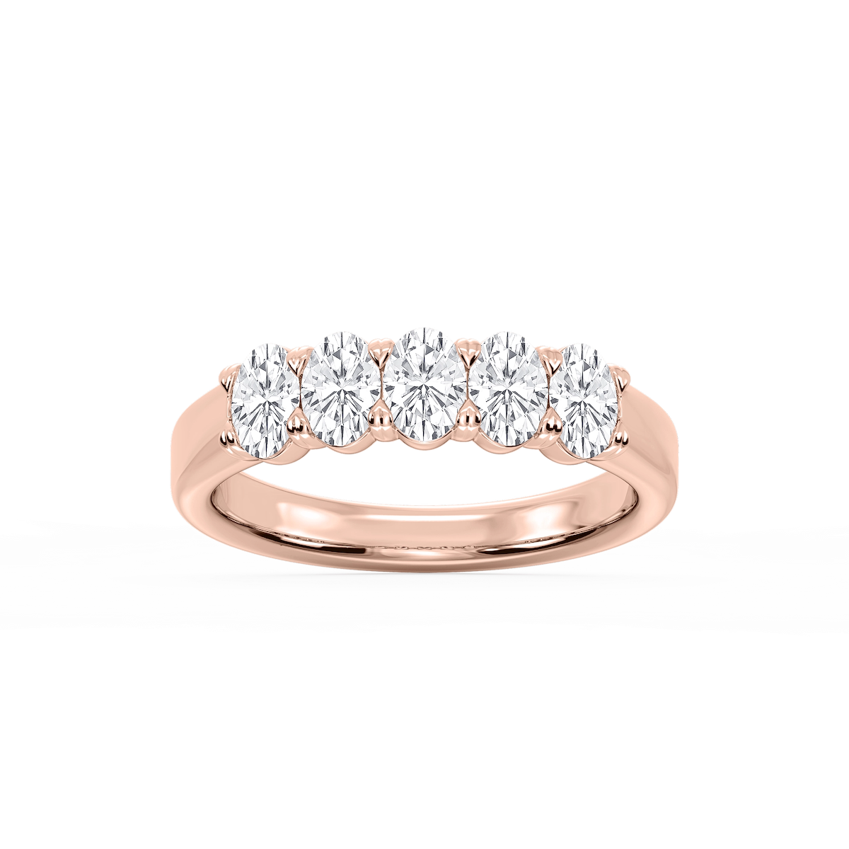 Kate Oval Lab Grown Diamond 5-Stone V-Prong Anniversary Band