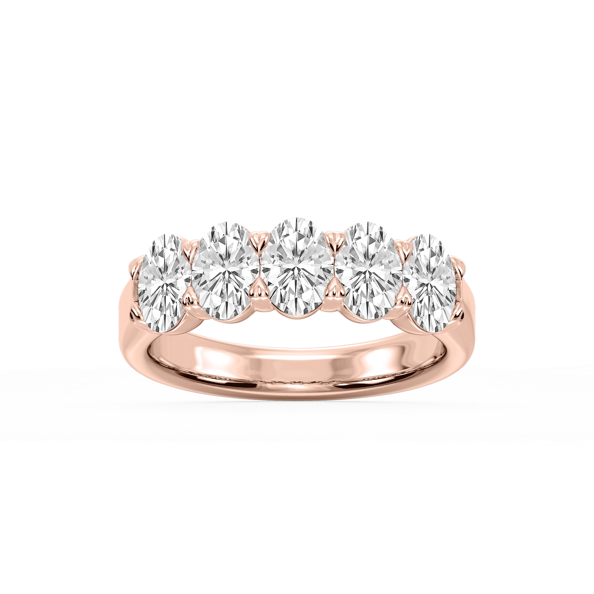 Kate Oval Lab Grown Diamond 5-Stone V-Prong Anniversary Band