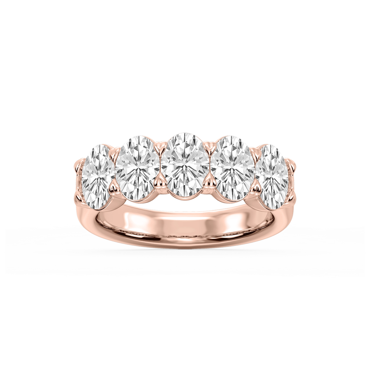 Kate Oval Lab Grown Diamond 5-Stone V-Prong Anniversary Band