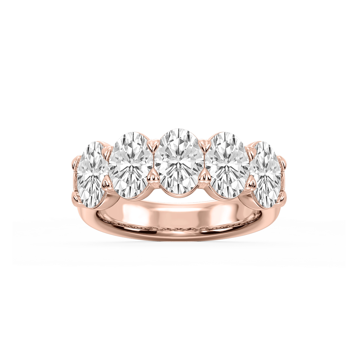 Kate Oval Lab Grown Diamond 5-Stone V-Prong Anniversary Band