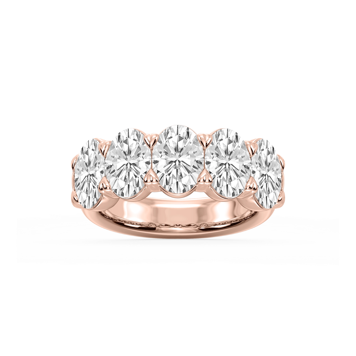 Kate Oval Lab Grown Diamond 5-Stone V-Prong Anniversary Band