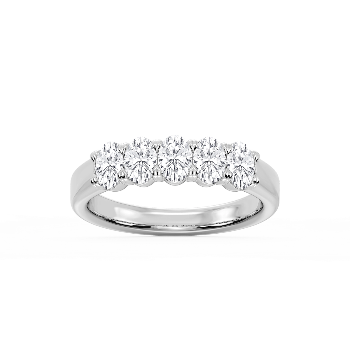 Kate Oval Lab Grown Diamond 5-Stone V-Prong Anniversary Band