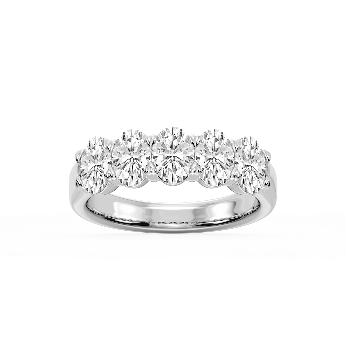 Kate Oval Lab Grown Diamond 5-Stone V-Prong Anniversary Band