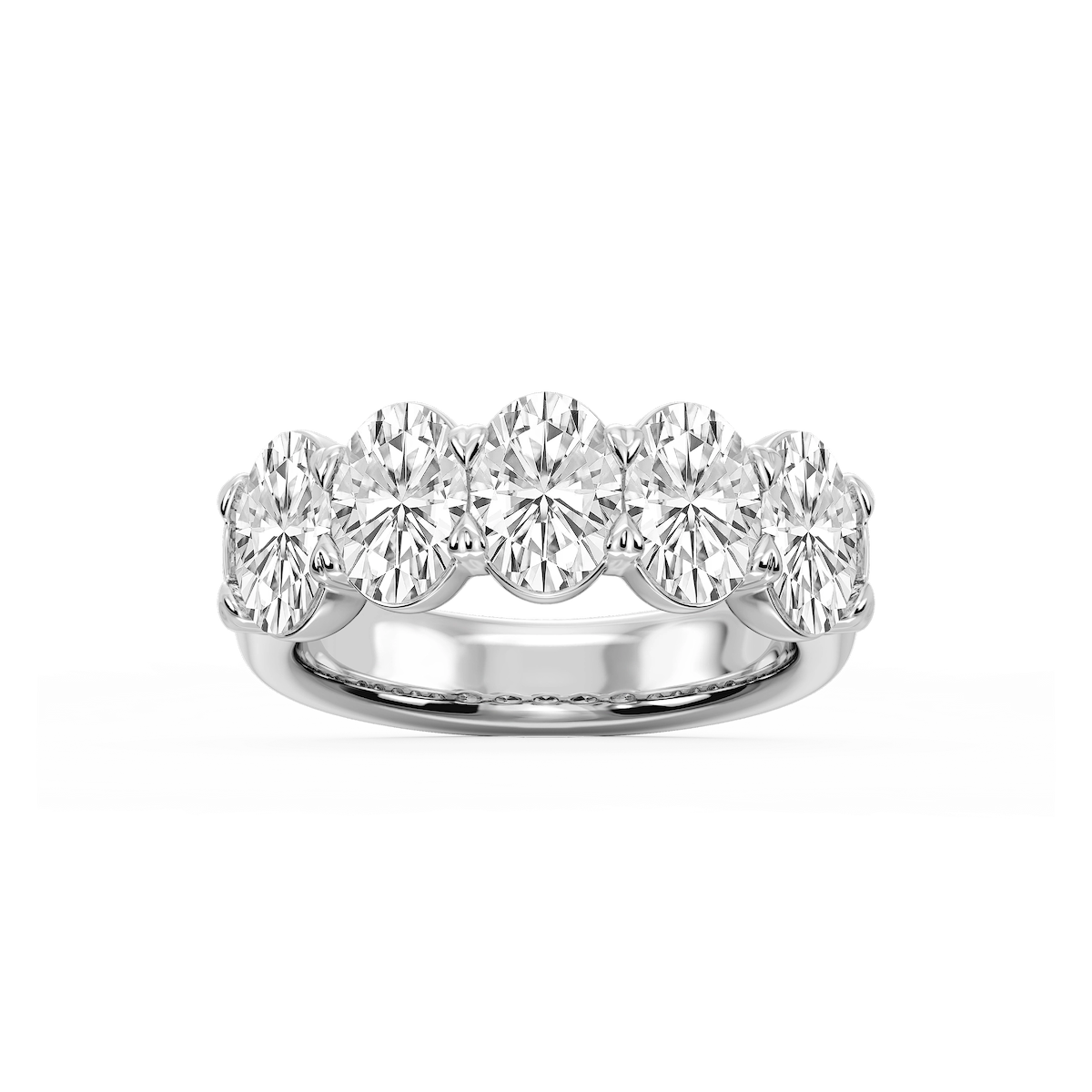 Kate Oval Lab Grown Diamond 5-Stone V-Prong Anniversary Band