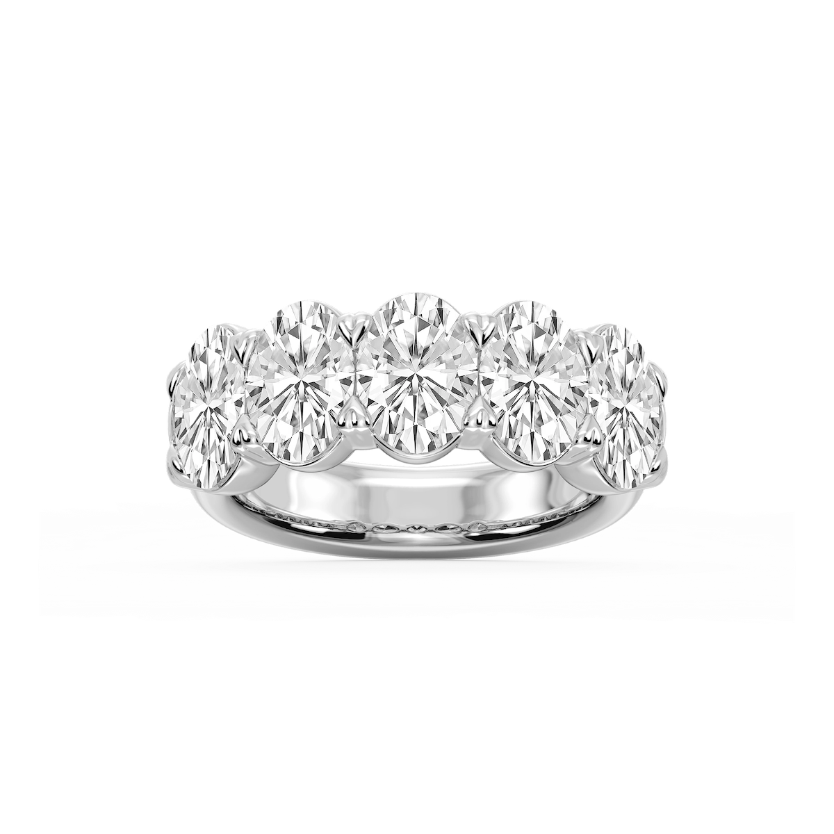 Kate Oval Lab Grown Diamond 5-Stone V-Prong Anniversary Band