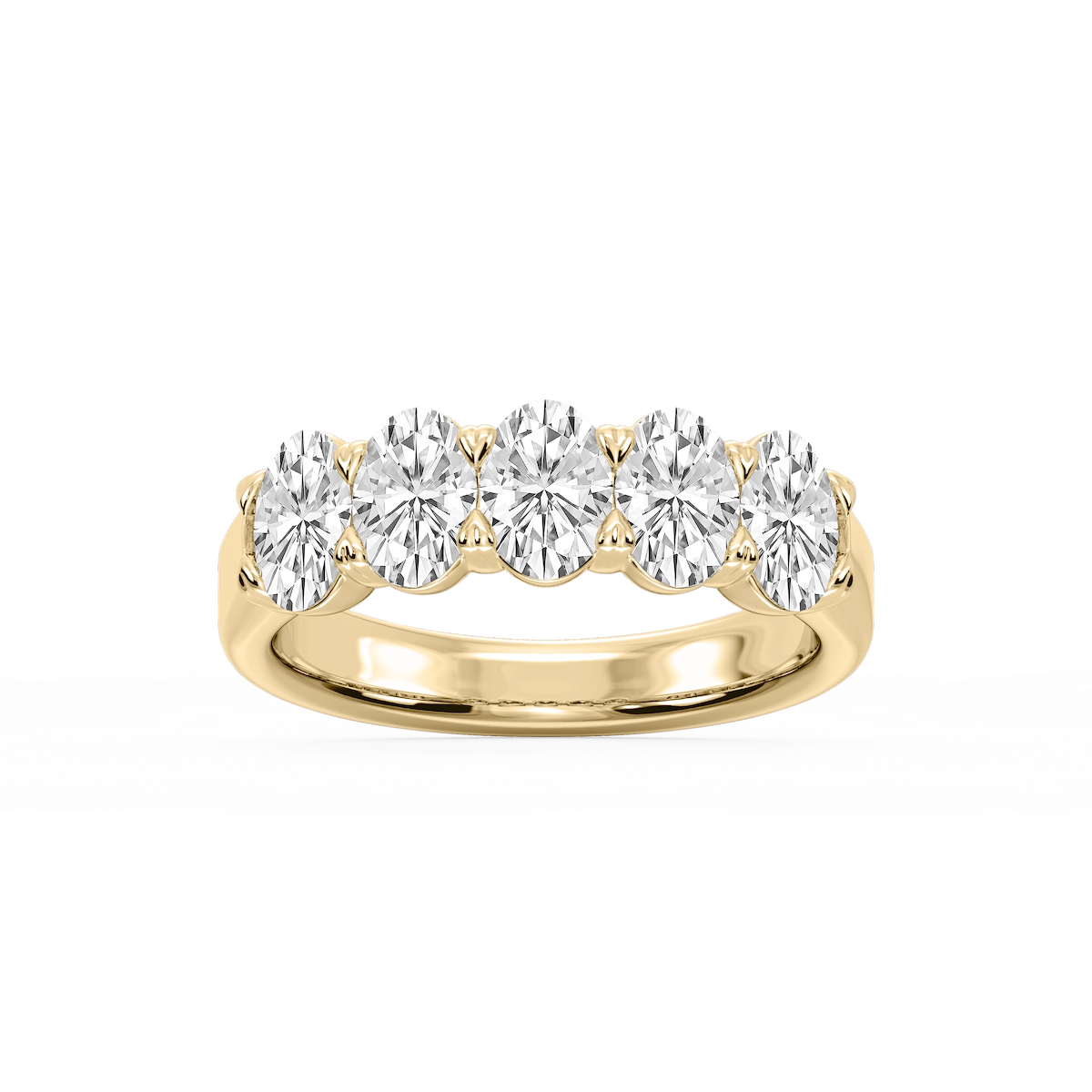 Kate Oval Lab Grown Diamond 5-Stone V-Prong Anniversary Band