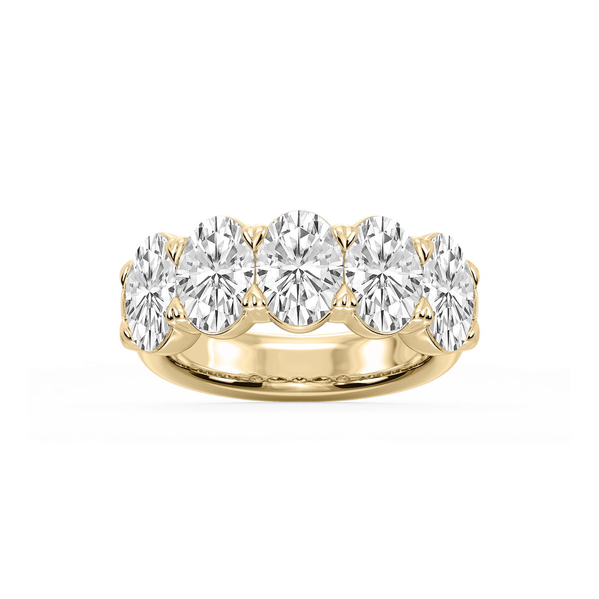 Kate Oval Lab Grown Diamond 5-Stone V-Prong Anniversary Band