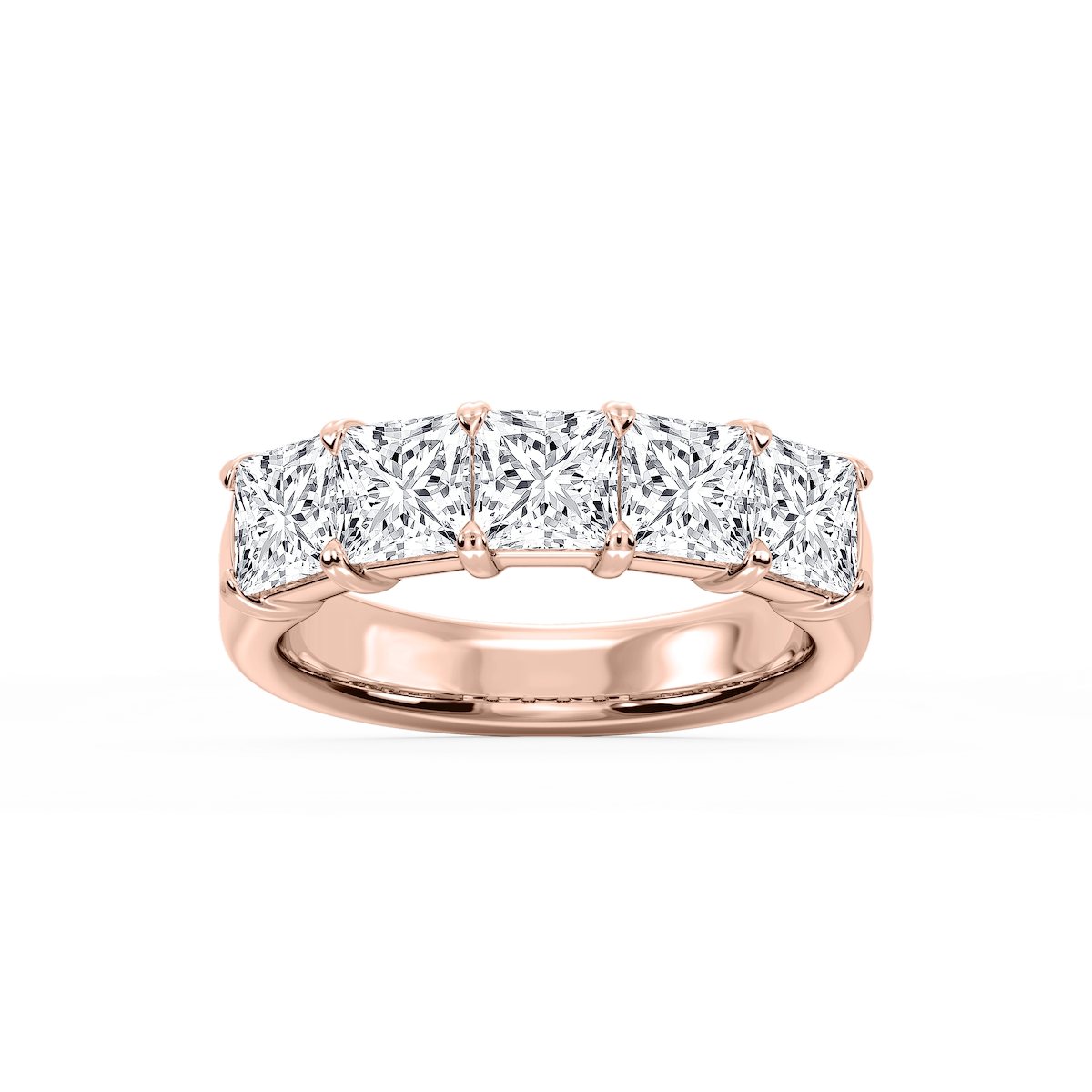 Kate Princess Lab Grown Diamond 5-Stone V-Prong Anniversary Band
