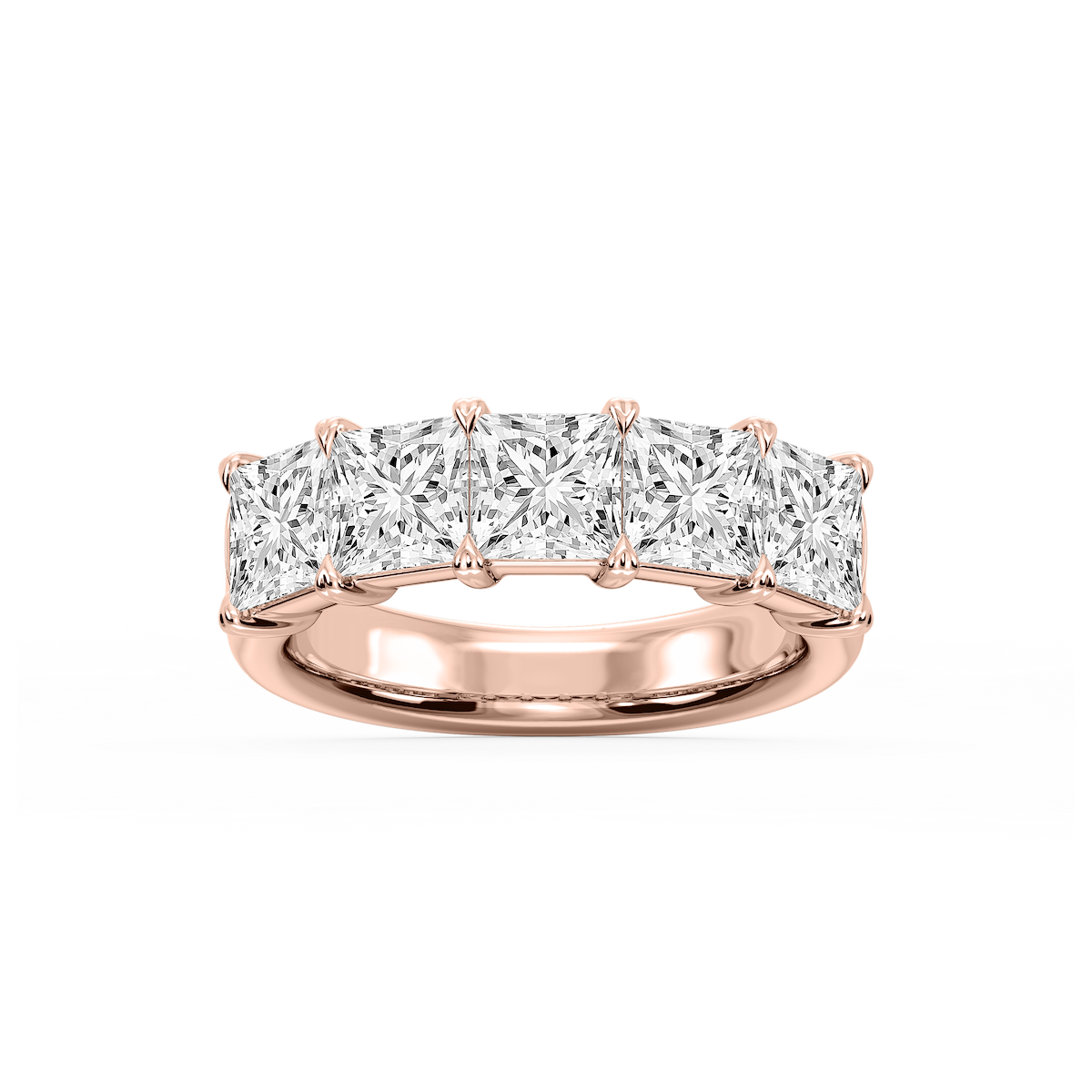Kate Princess Lab Grown Diamond 5-Stone V-Prong Anniversary Band