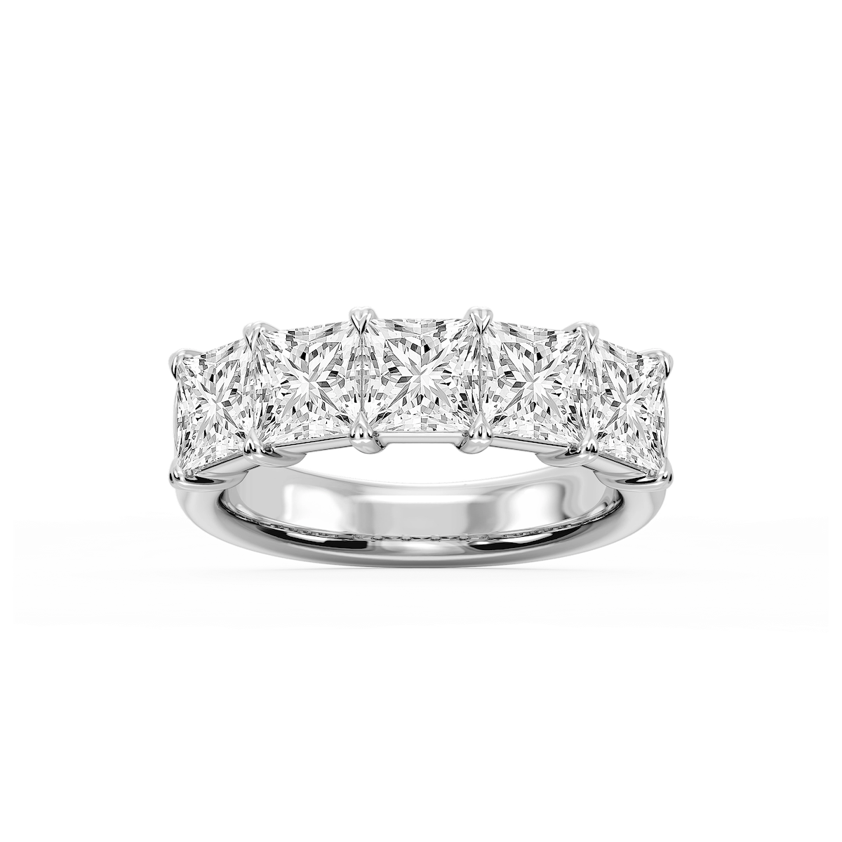 Kate Princess Lab Grown Diamond 5-Stone V-Prong Anniversary Band