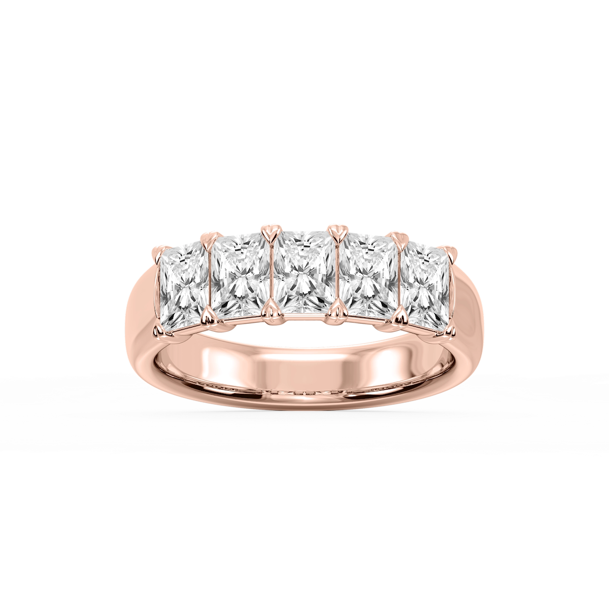 Kate Radiant Lab Grown Diamond 5-Stone V-Prong Anniversary Band