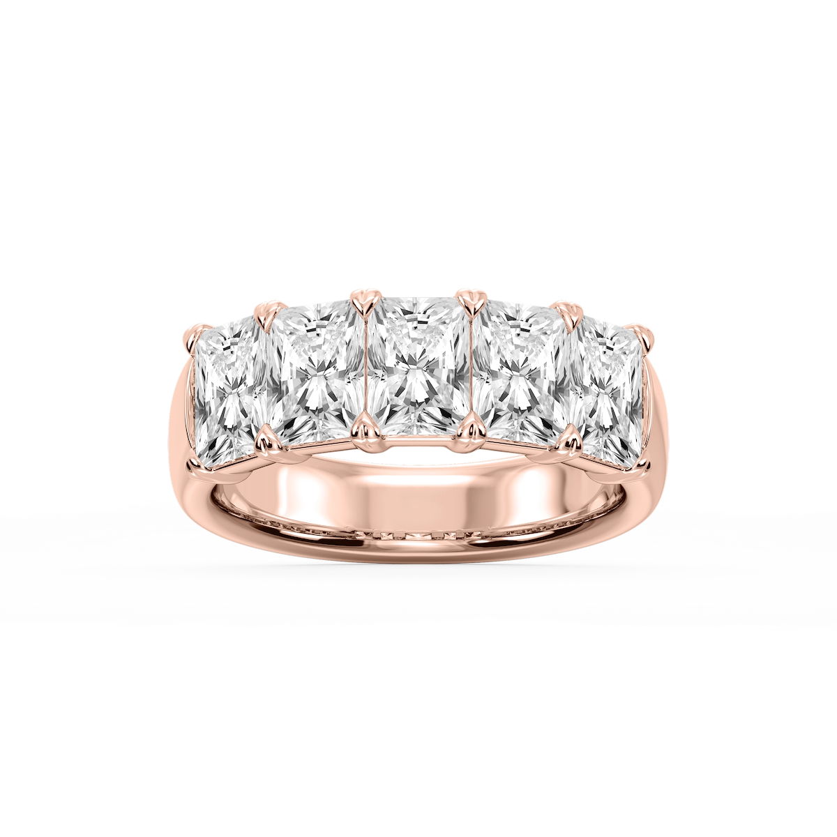 Kate Radiant Lab Grown Diamond 5-Stone V-Prong Anniversary Band