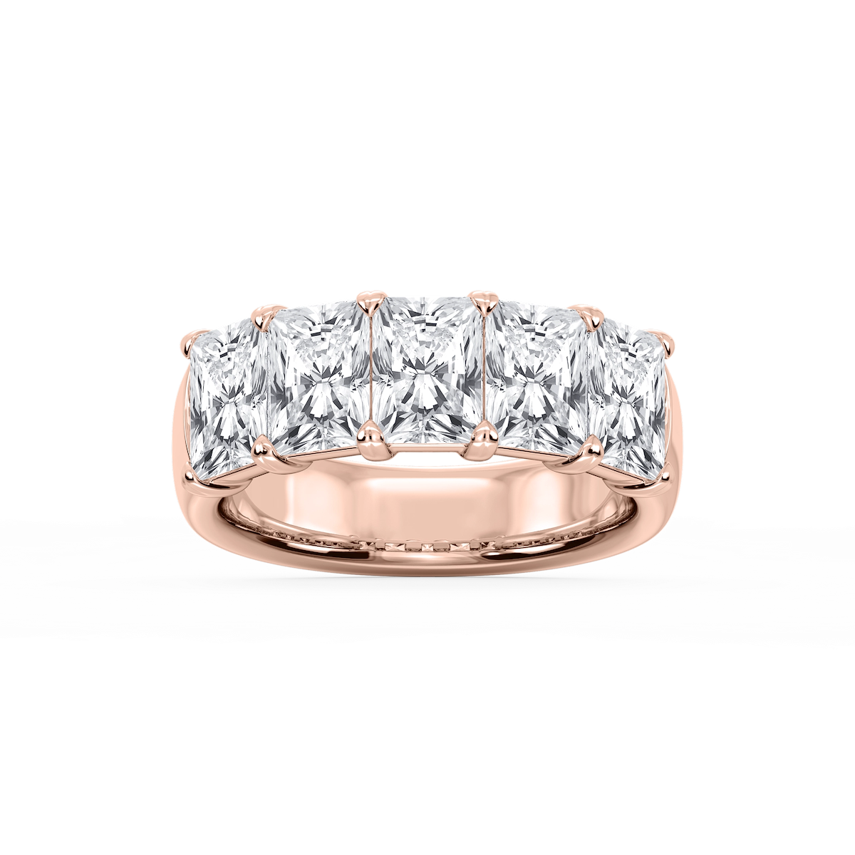 Kate Radiant Lab Grown Diamond 5-Stone V-Prong Anniversary Band