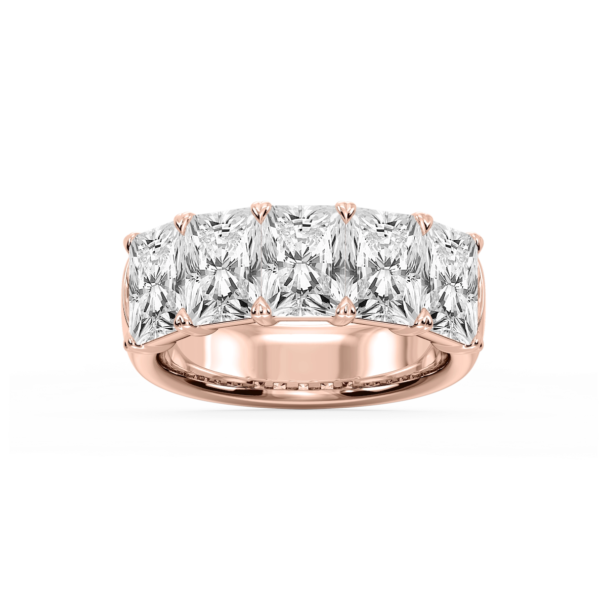 Kate Radiant Lab Grown Diamond 5-Stone V-Prong Anniversary Band