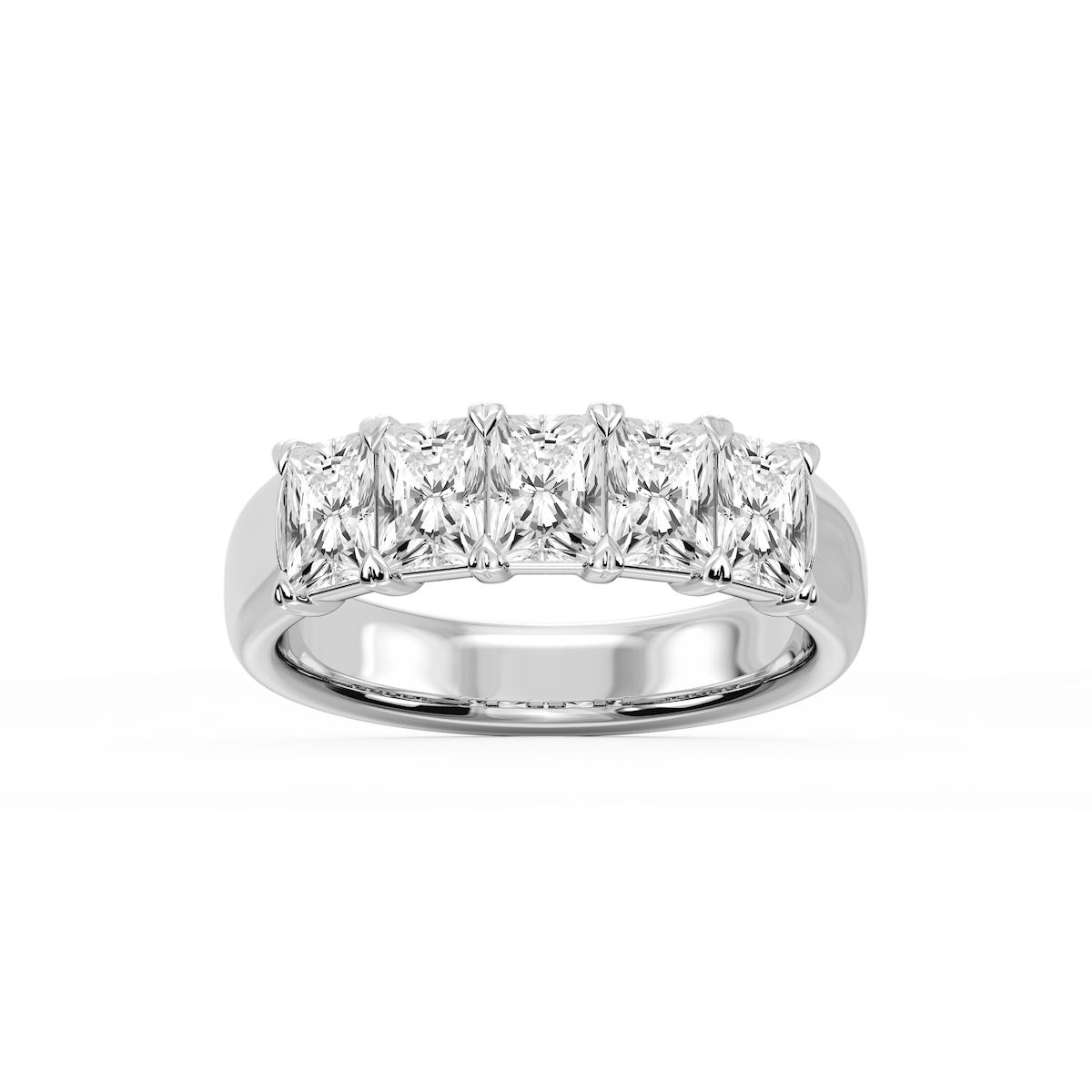 Kate Radiant Lab Grown Diamond 5-Stone V-Prong Anniversary Band
