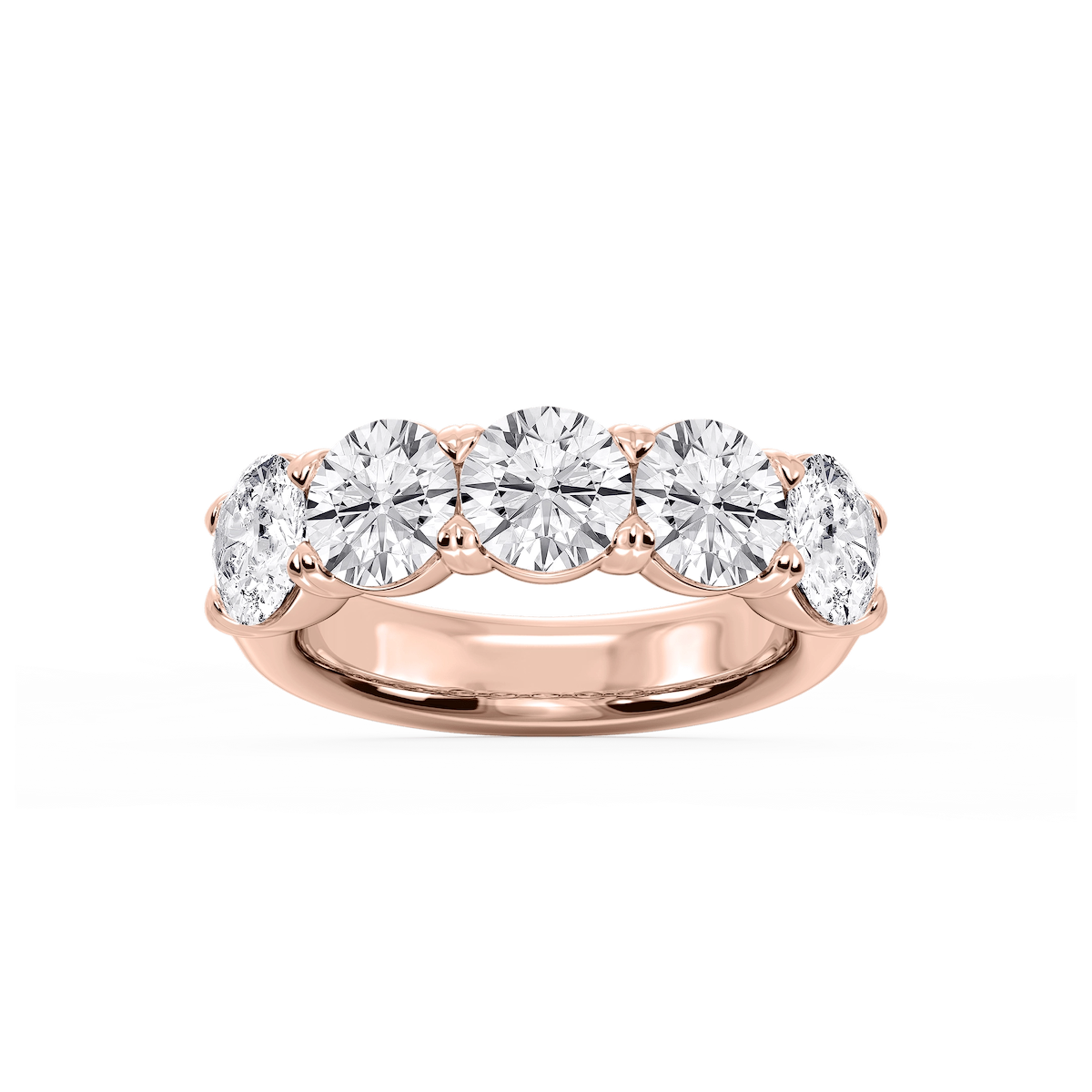 Kate Round Lab Grown Diamond 5-Stone V-Prong Anniversary Band