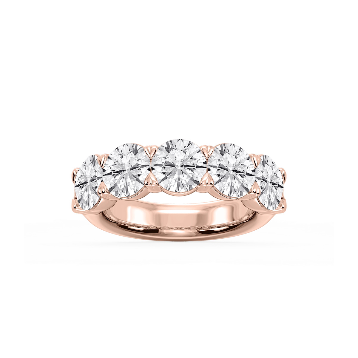 Kate Round Lab Grown Diamond 5-Stone V-Prong Anniversary Band