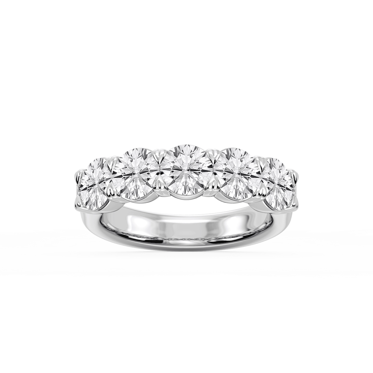 Kate Round Lab Grown Diamond 5-Stone V-Prong Anniversary Band