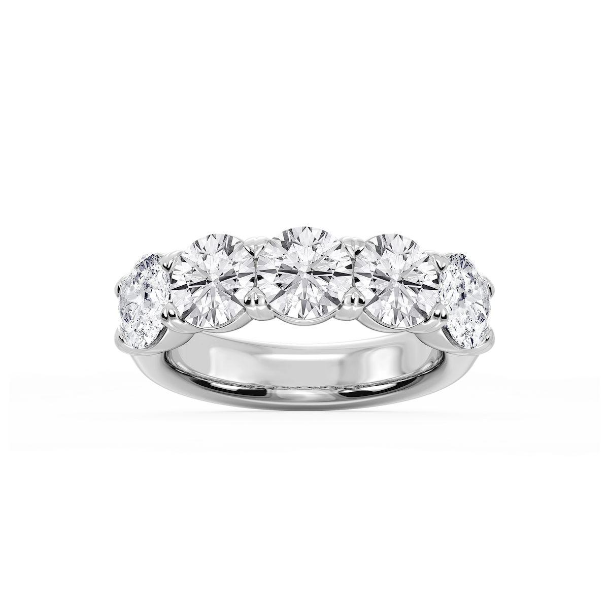 Kate Round Lab Grown Diamond 5-Stone V-Prong Anniversary Band