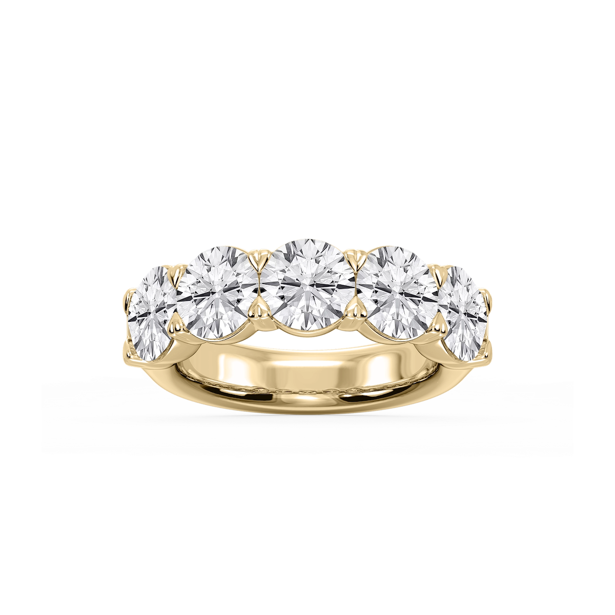 Kate Round Lab Grown Diamond 5-Stone V-Prong Anniversary Band