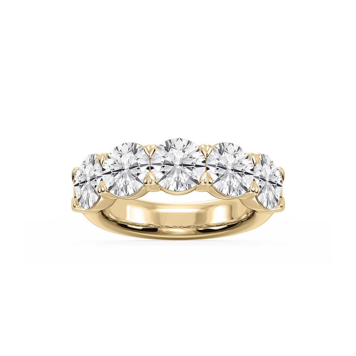 Kate Round Lab Grown Diamond 5-Stone V-Prong Anniversary Band