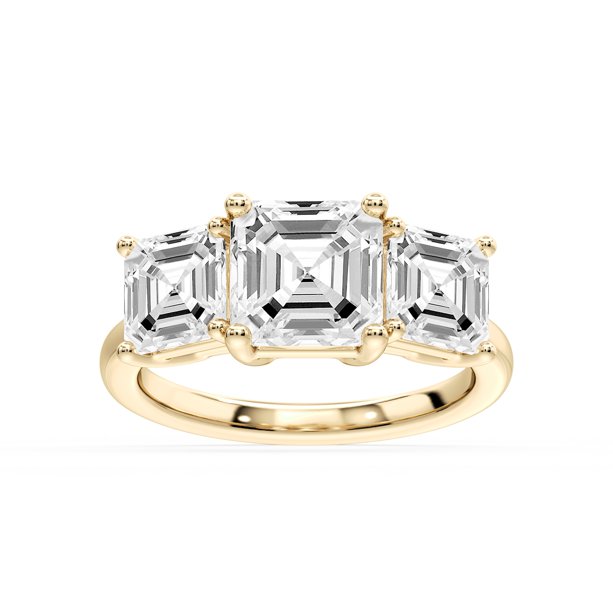 Lola Asscher Lab Grown Diamond Three Stone Engagement Ring