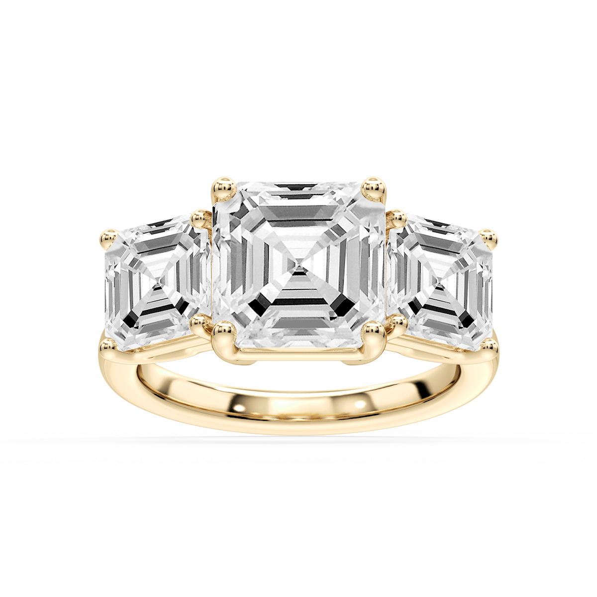 Lola Asscher Lab Grown Diamond Three Stone Engagement Ring